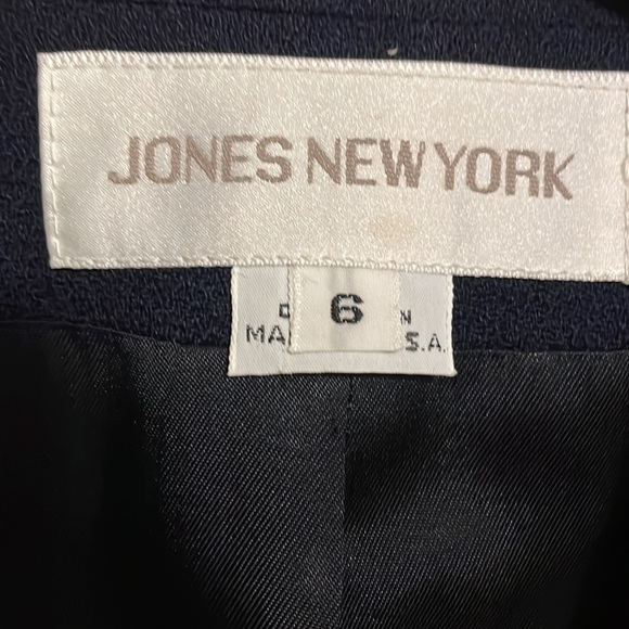 Vintage Jones New York Women’s Wool Navy Blue One Button Blazer Jacket Size 6 - Picture 5 of 8